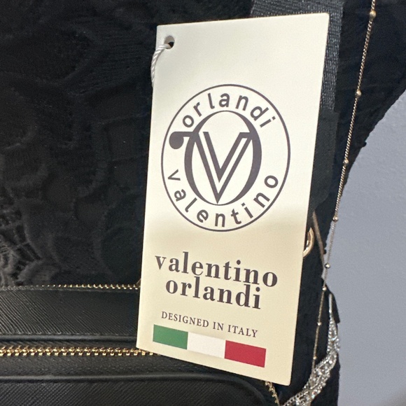 VALENTINO ORLANDI Studded Double Zip Crossbody Camera Bag Purse - Picture 2 of 3